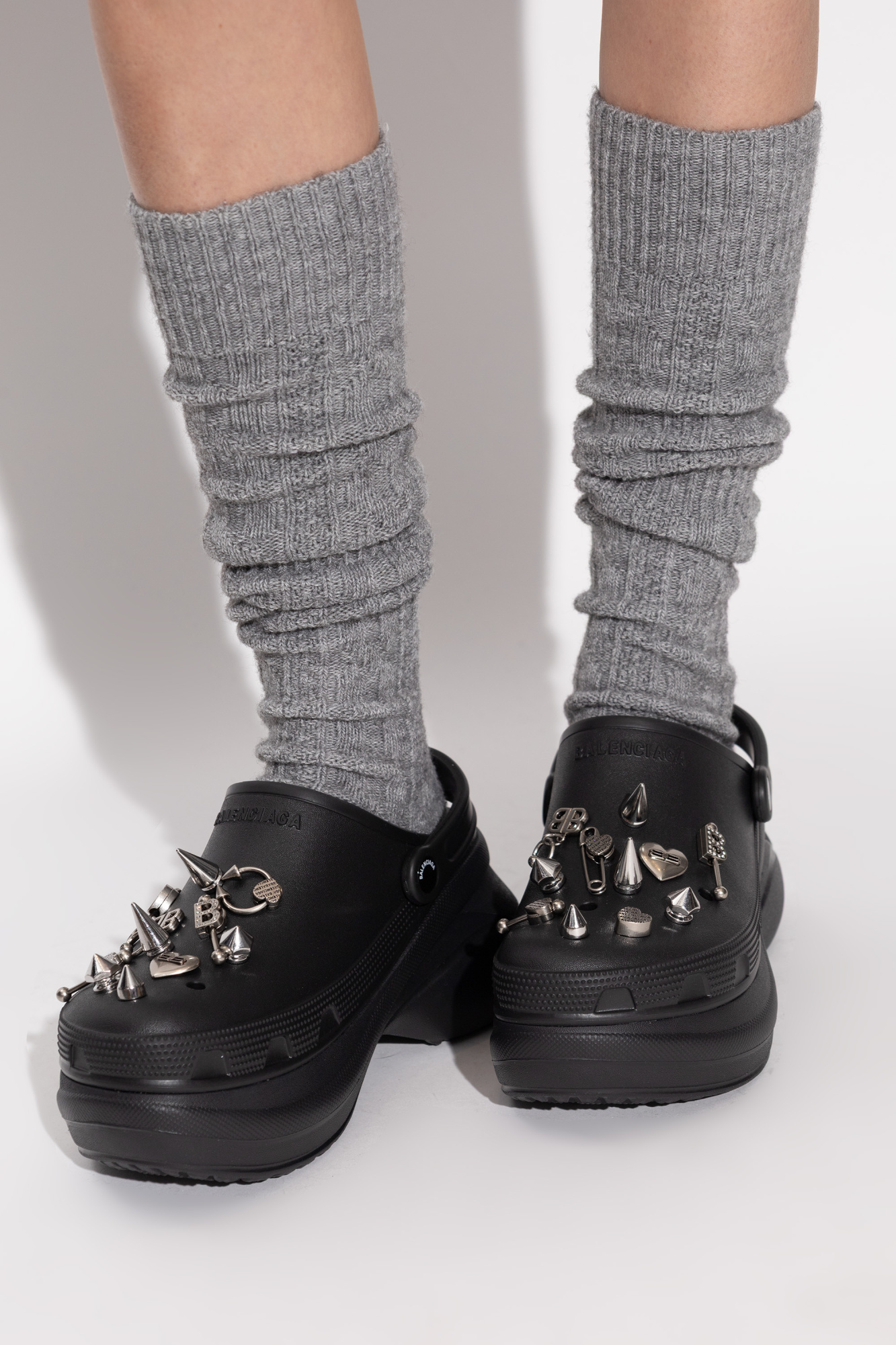 Black Rubber boots with applications Balenciaga - Vitkac France